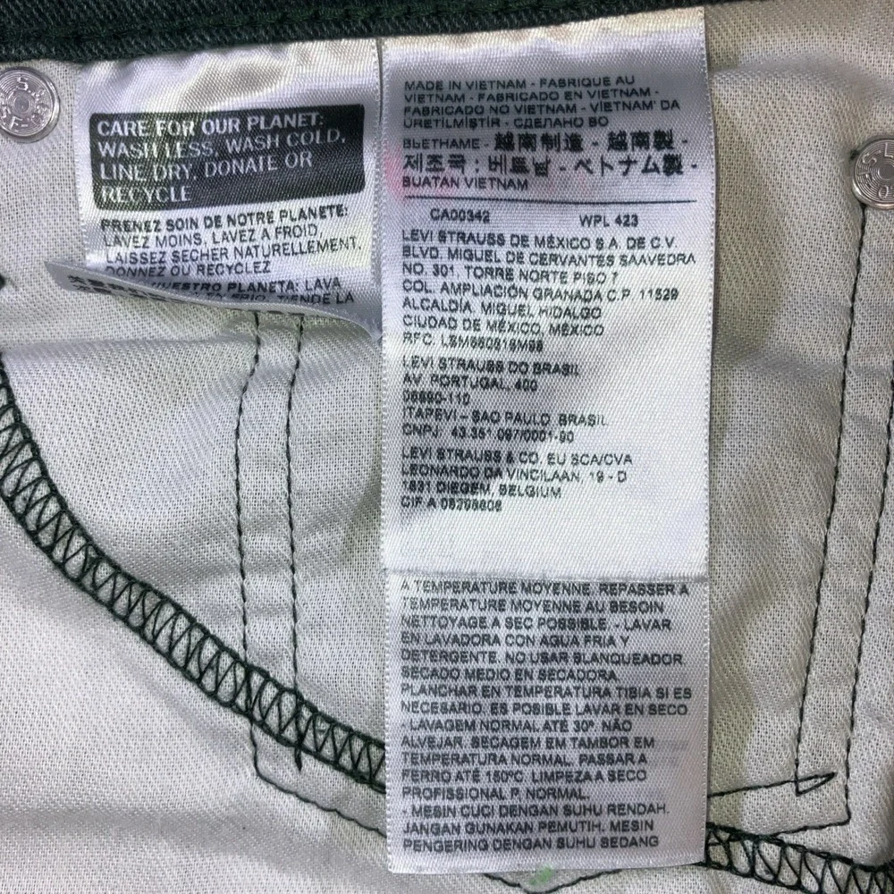 Levi's 511 Slim Jeans Mens 32x30 Dark Green Stretch Denim Pants